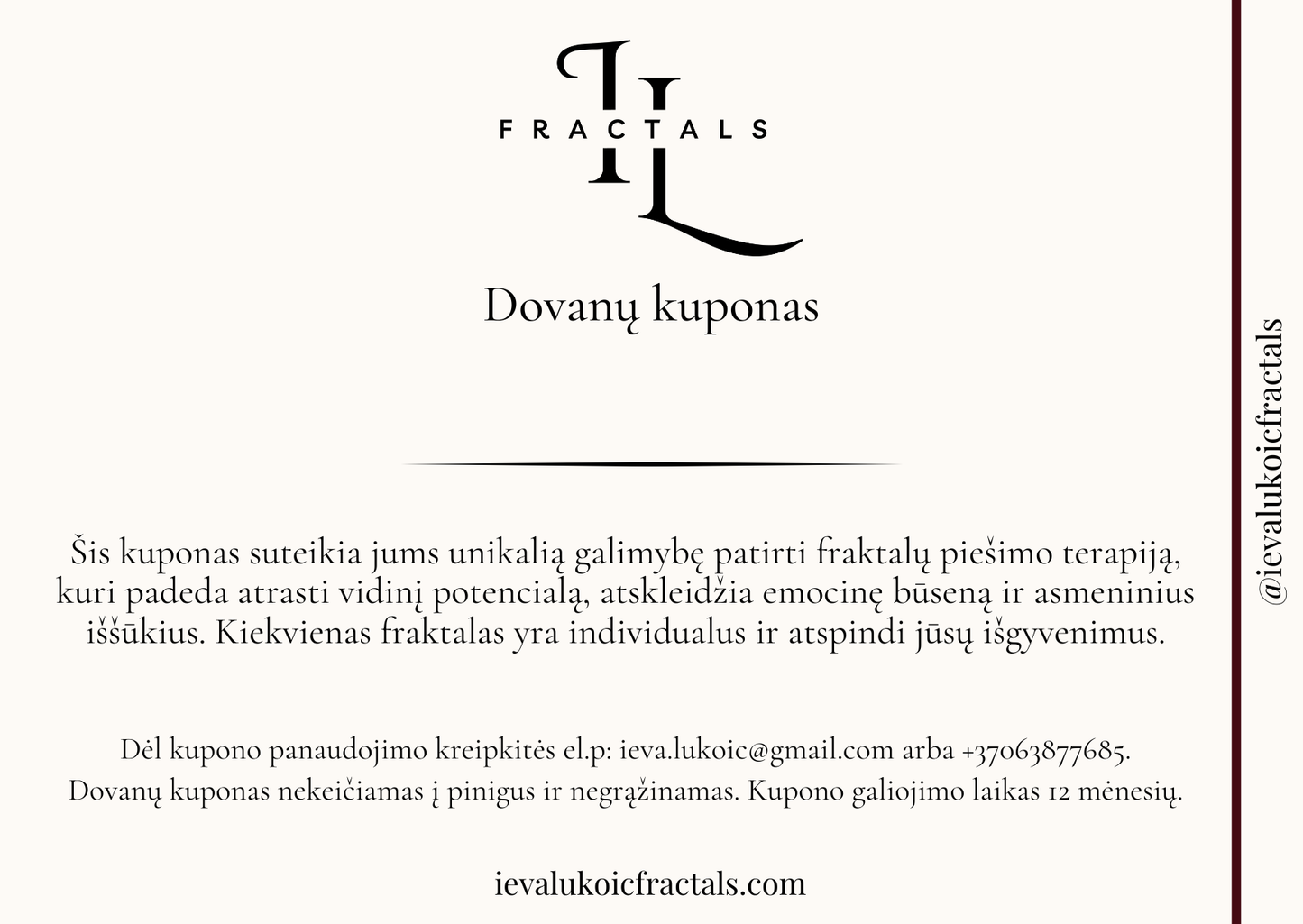 Dovanų kuponas dovaniniame įpakavime