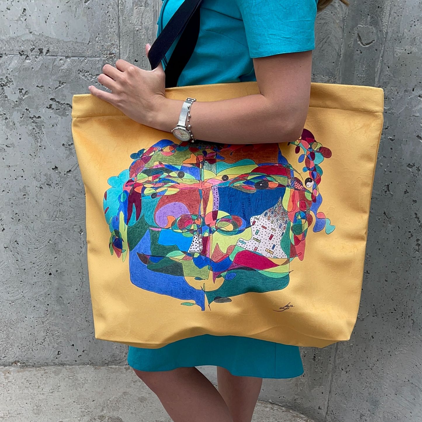 Tote bag stiliaus rankinė „Žaliasis smaragdas“