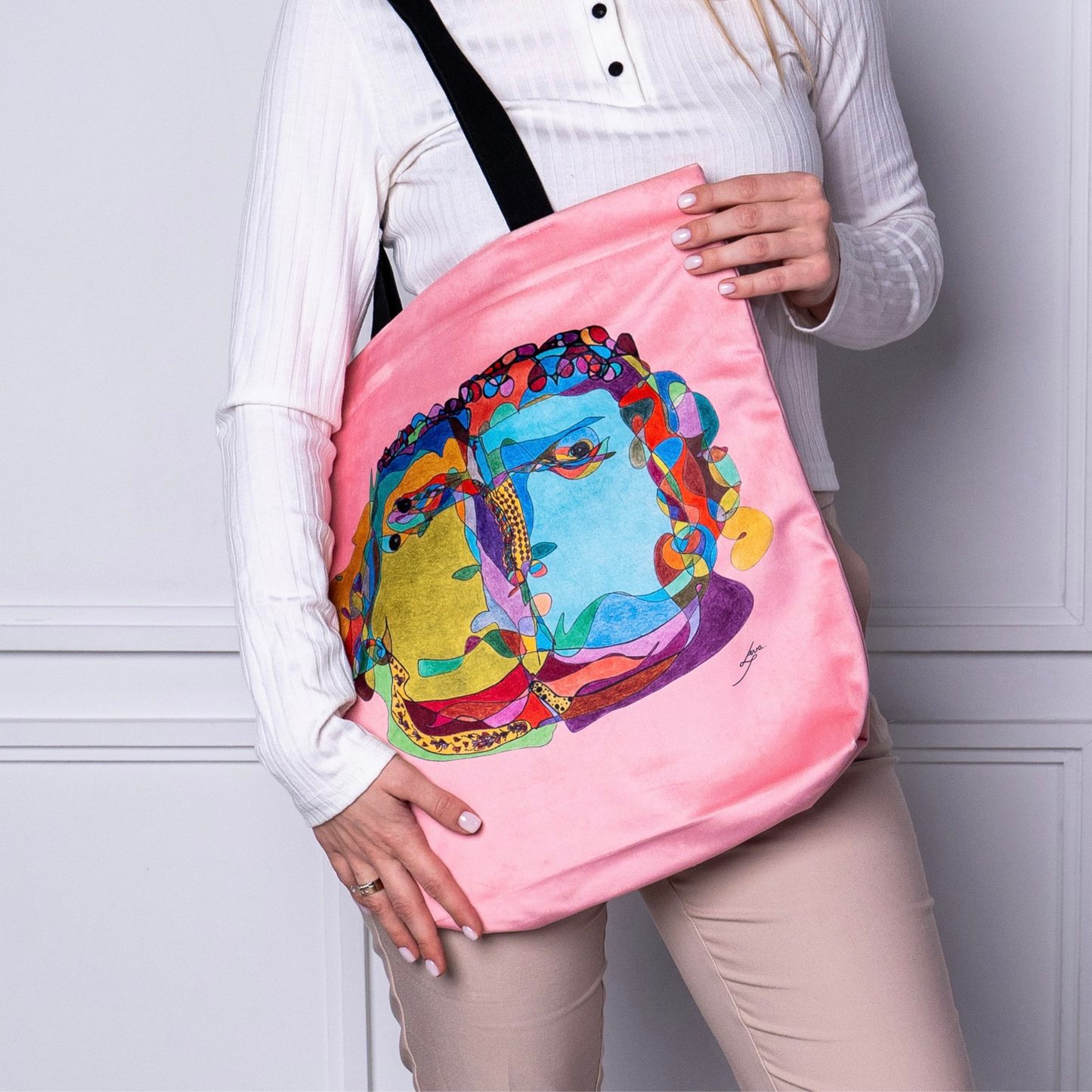 Tote bag stiliaus rankinė „Garbanotoji fauna”