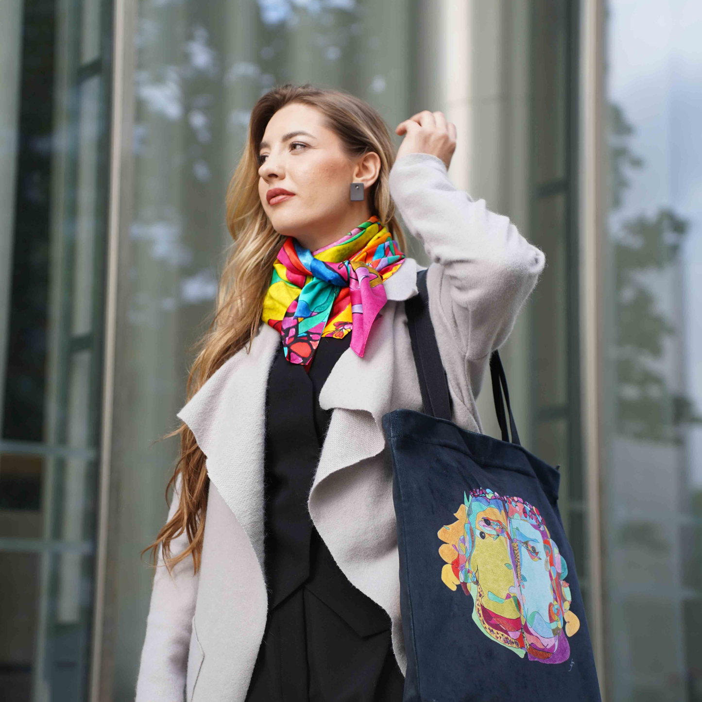 Tote bag stiliaus rankinė „Garbanotoji fauna”