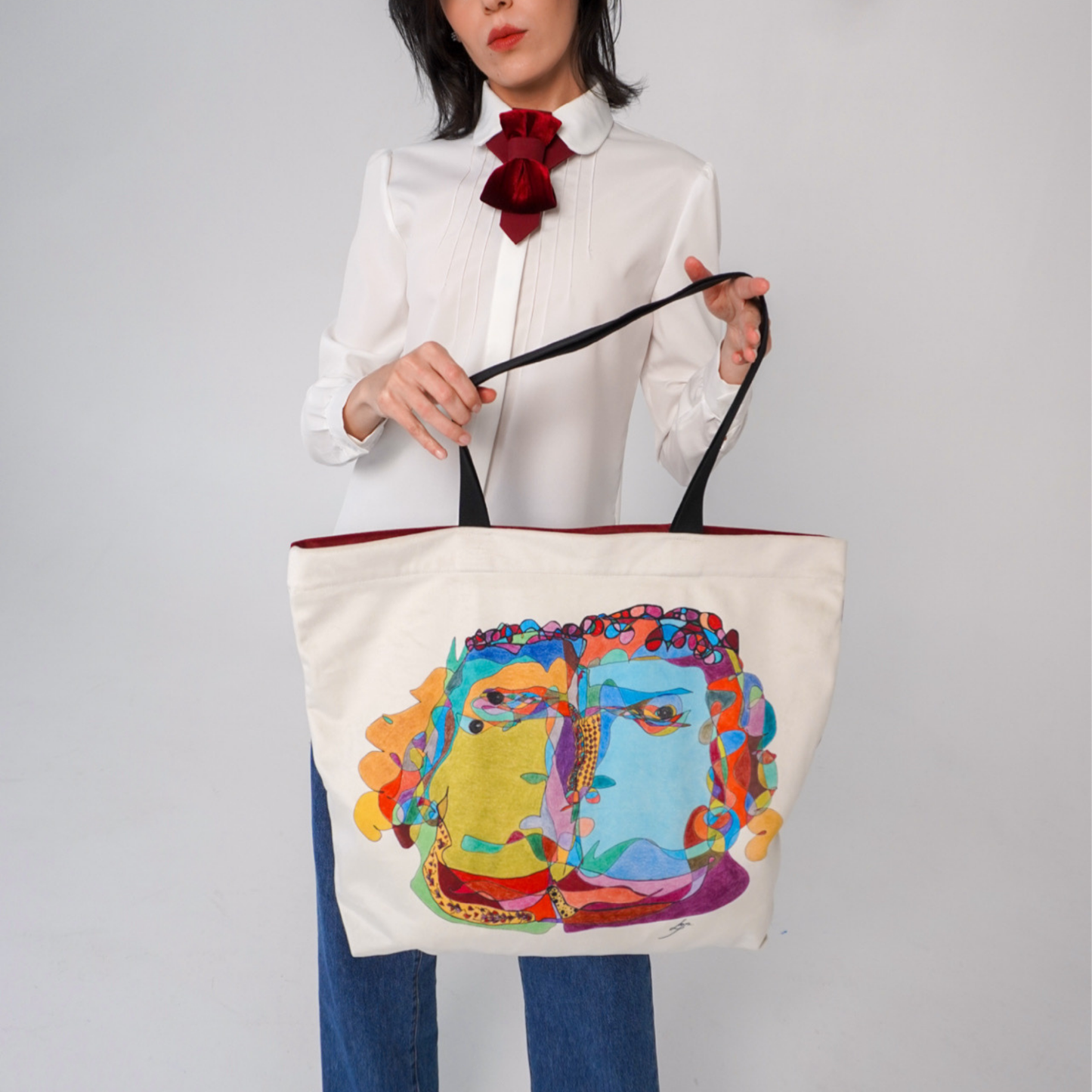 Tote bag stiliaus rankinė „Garbanotoji fauna”