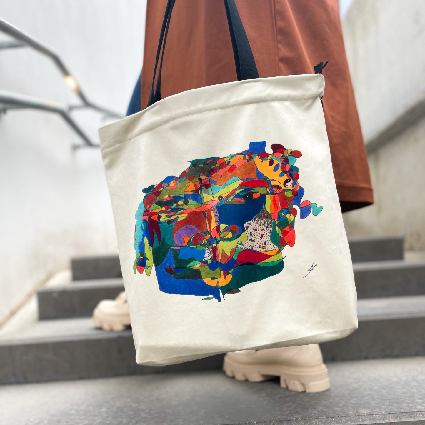 Tote bag stiliaus rankinė „Žaliasis smaragdas“