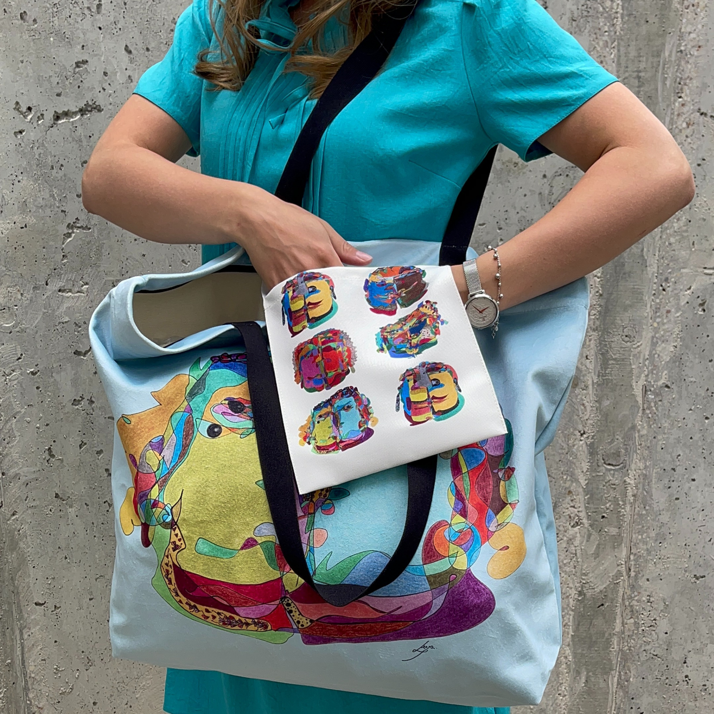 Tote bag stiliaus rankinė „Garbanotoji fauna”